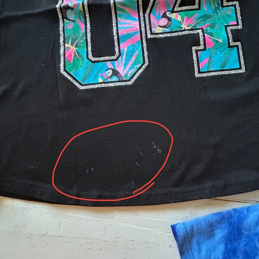 Justice Girls Size 12‎ Top Bundle Black Cold Shoulder Tee & Blue Tie Dye Tank